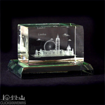 London Multiscene Crystal with Glass Base 3 x 4.5cm