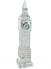 22cm Light Up Silver Plated Crystal Big Ben Clock