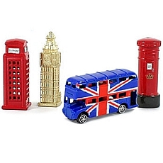 Gift Set of 4 Die Cast Metal London Magnets