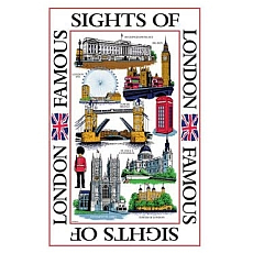 London Sights Cotton Tea Towel