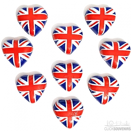 10x Union Jack Chocolate Hearts