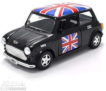 Pullback Black Union Jack Mini Cooper Model Car